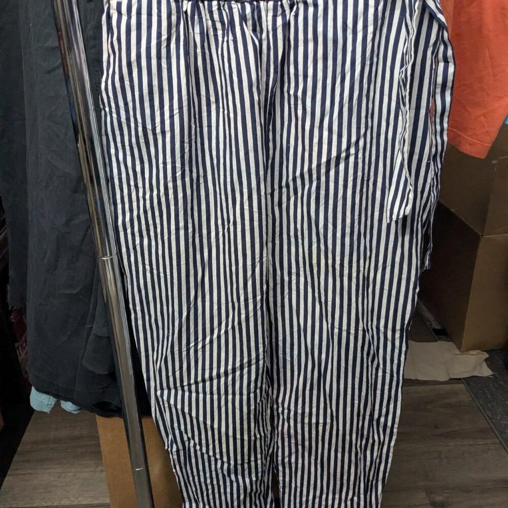Zara Basic Navy & White Wide Leg Pants size XS